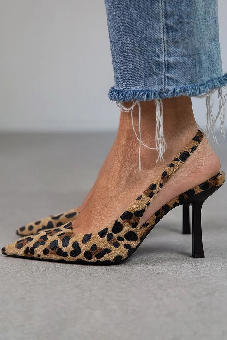 Ambra™ | Leopard Print Décolleté with Back Strap