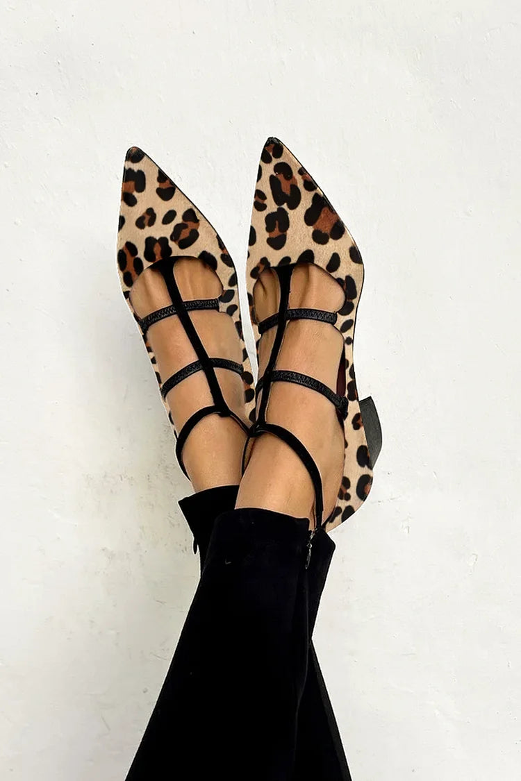 Ludovica™ | Ballerine con stampa animalier e cinturini delicati