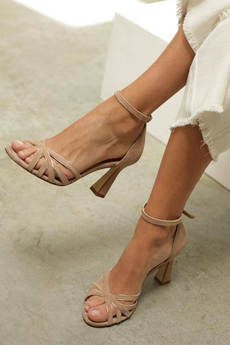 Elviera™ | Sandali patchwork con punta rotonda e tacco elegante