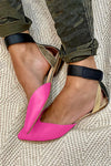 RINA | Eleganti ballerine color block con fascia alla caviglia per un look sofisticato