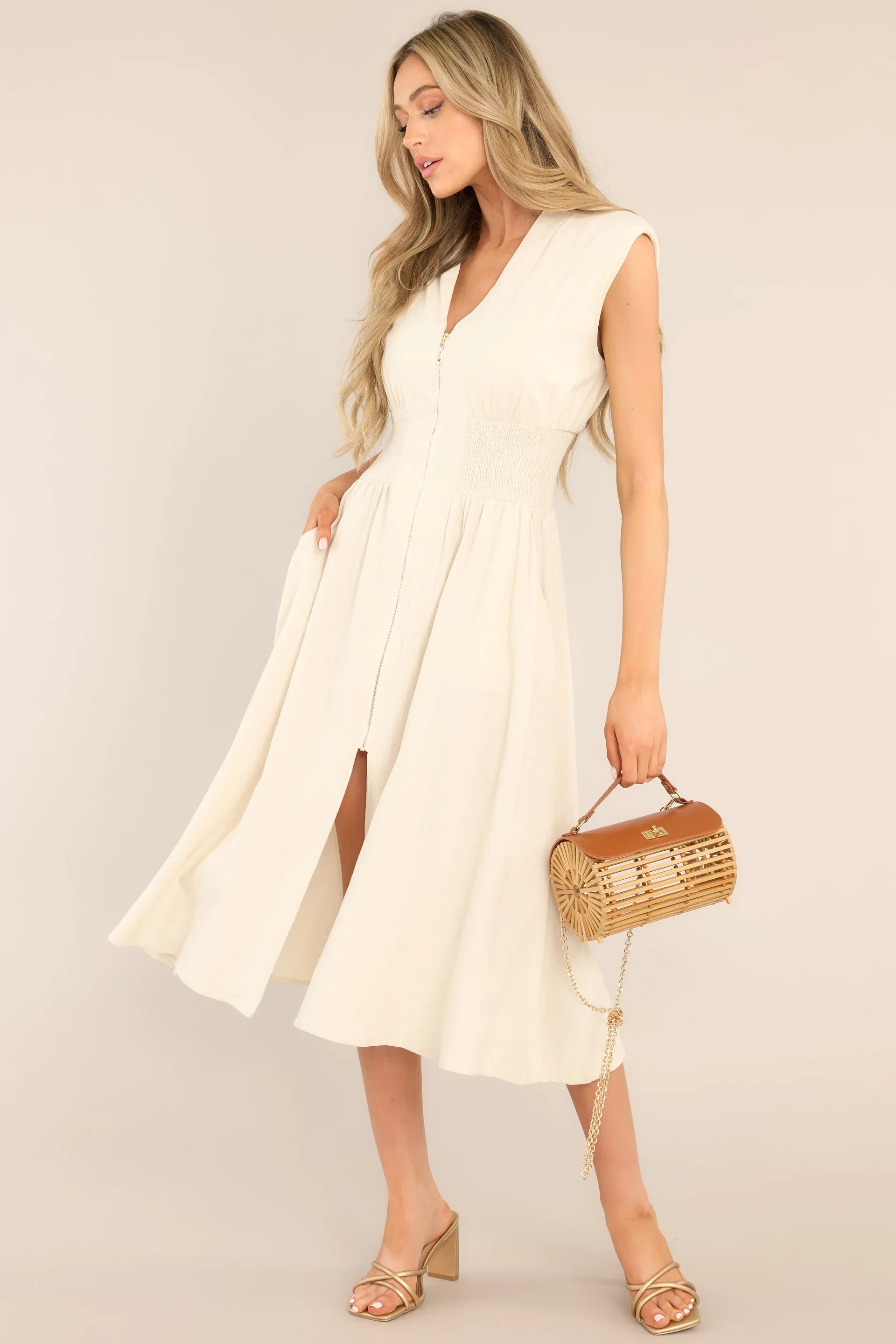 Lara™ | Elegante vestito midi con zip e spacco