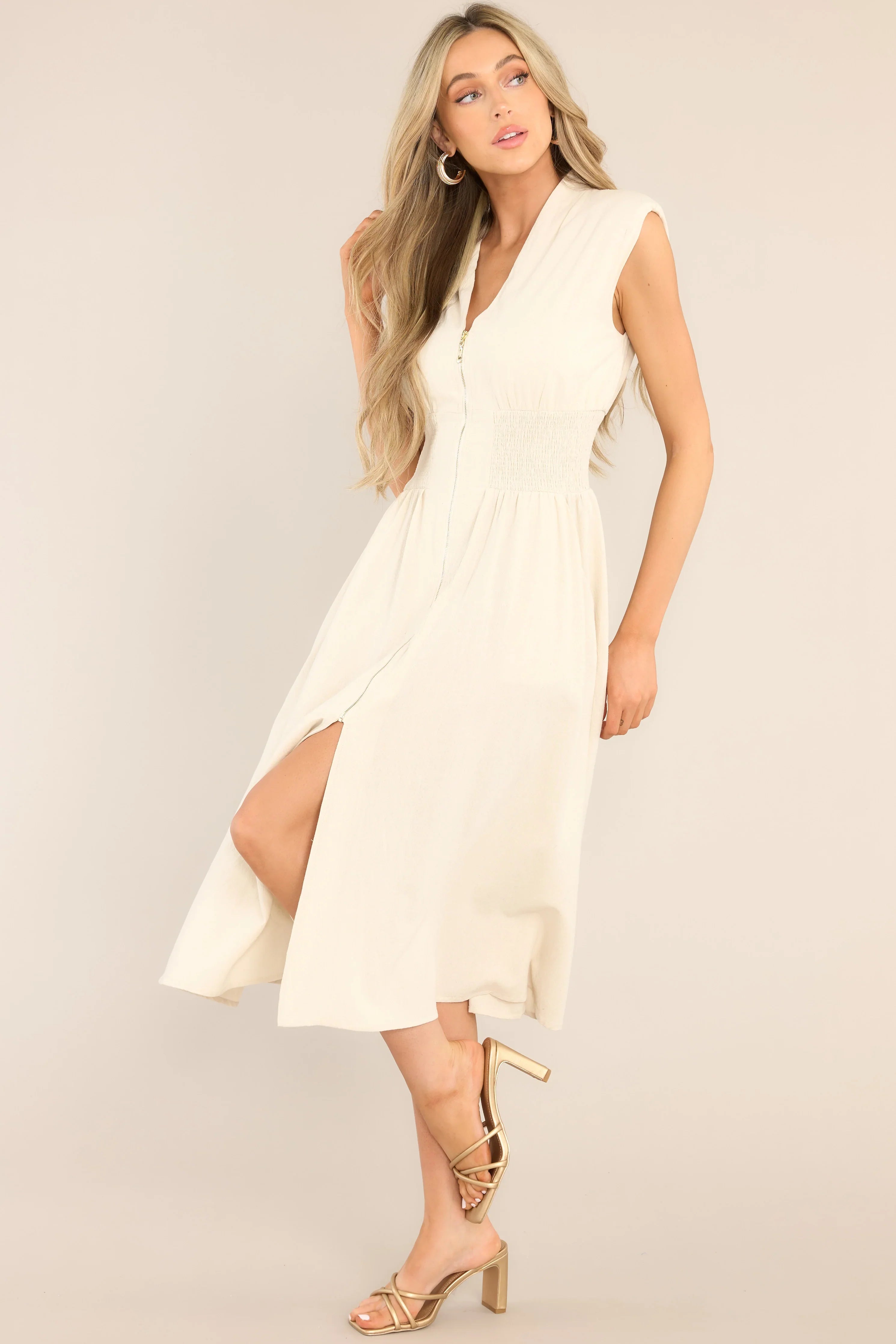 Lara™ | Elegante vestito midi con zip e spacco