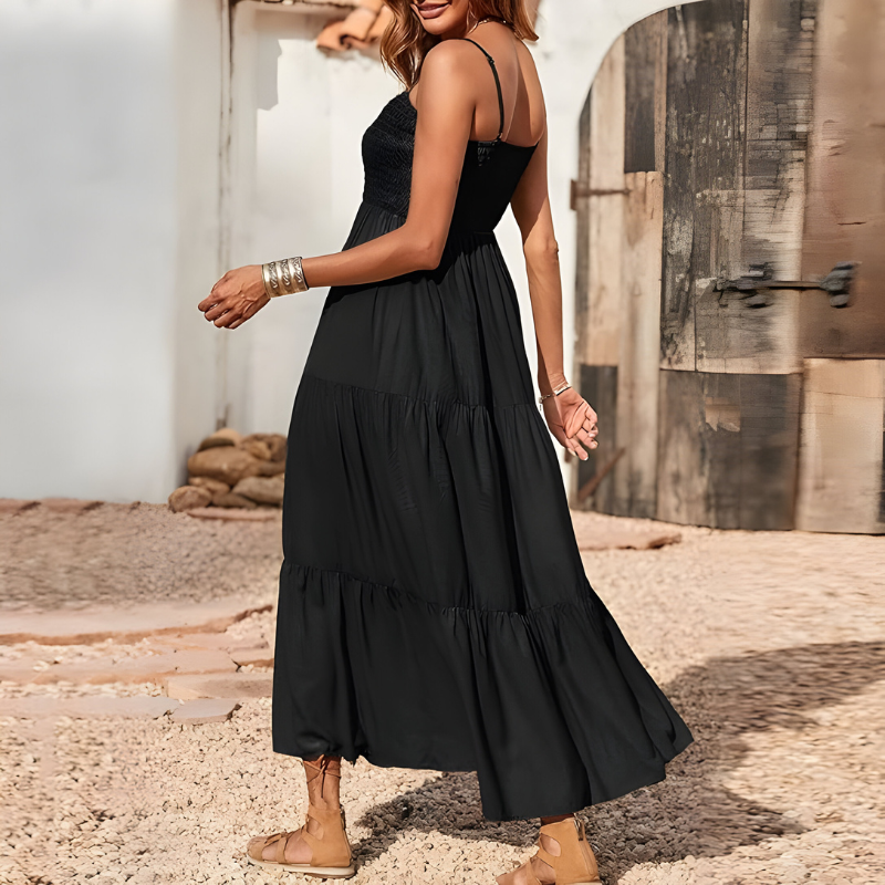 Rosa™ | Abito midi leggero con top arricciato
