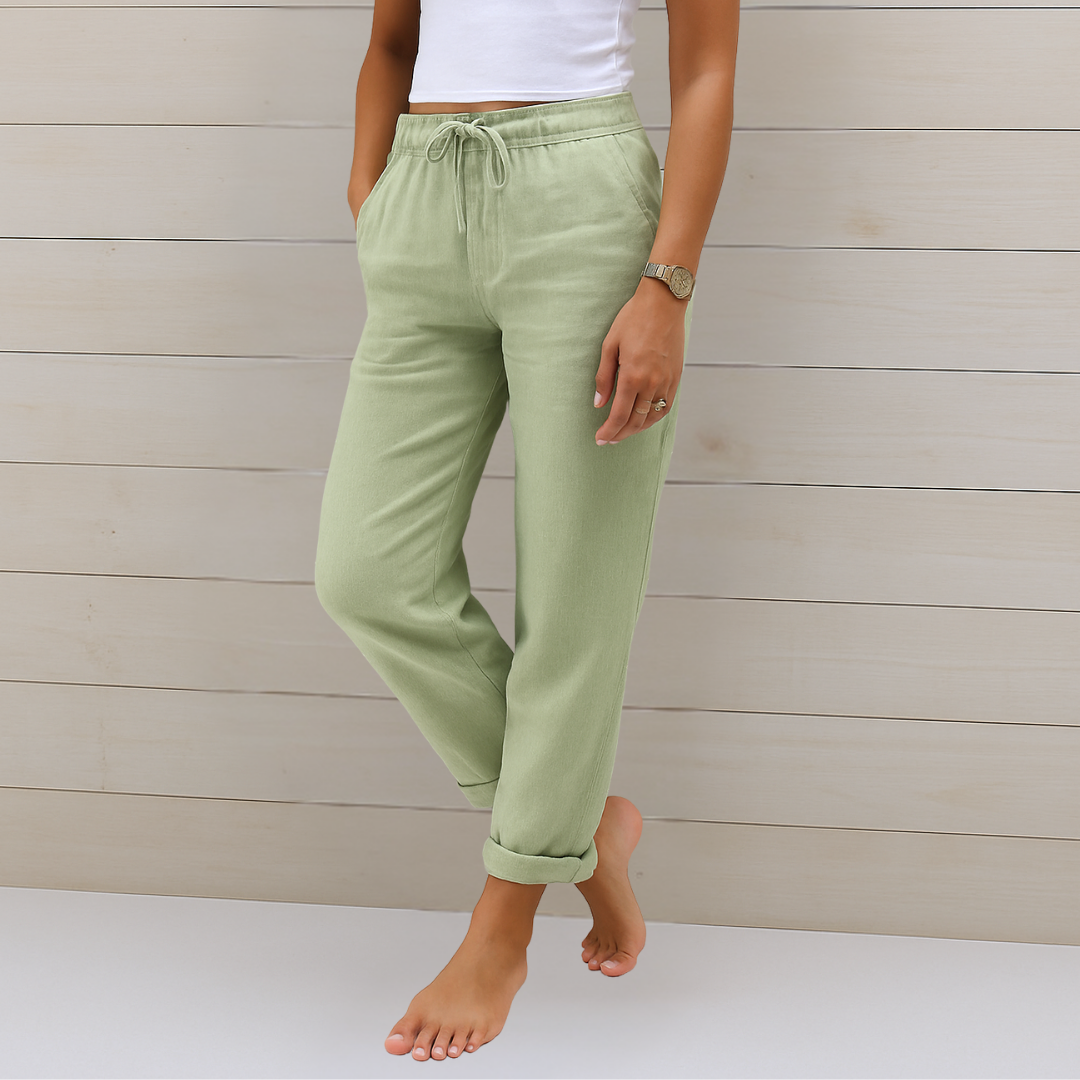 Maya | Pantaloni stretch in lino traspirante premium
