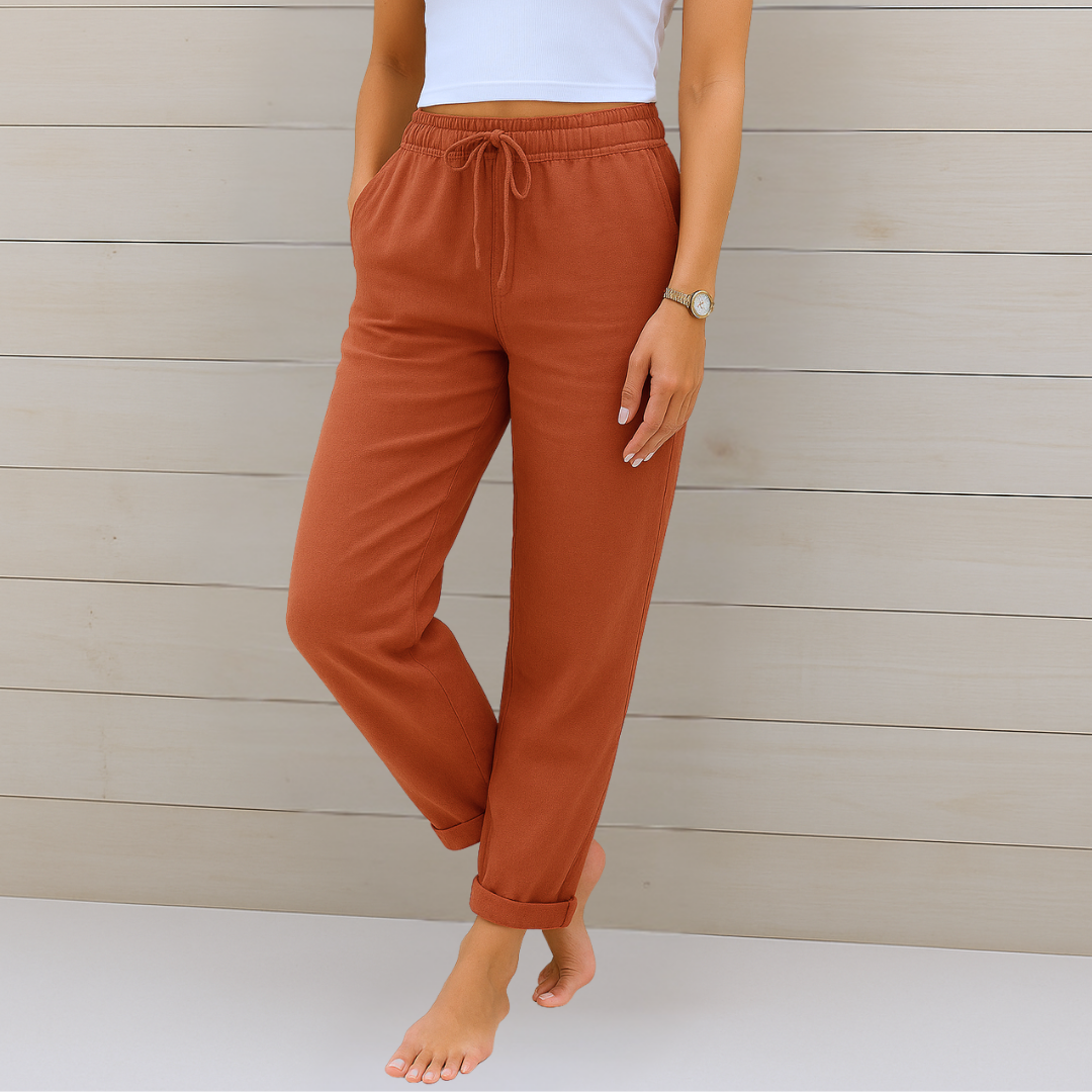 Maya | Pantaloni stretch in lino traspirante premium