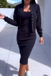 Fleur™ | Abito Midi Confortevole con Giacca Abbinata