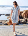 Martine™ | Elegante abito camicia a righe
