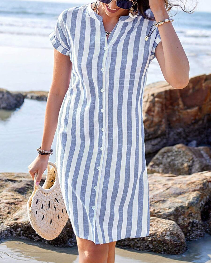 Fabiana™ | Abito camicia elegante a righe
