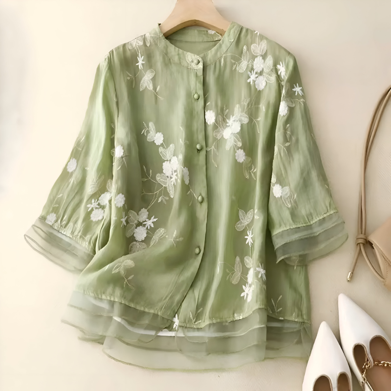 Emily™ | Top con Ricamo Floreale