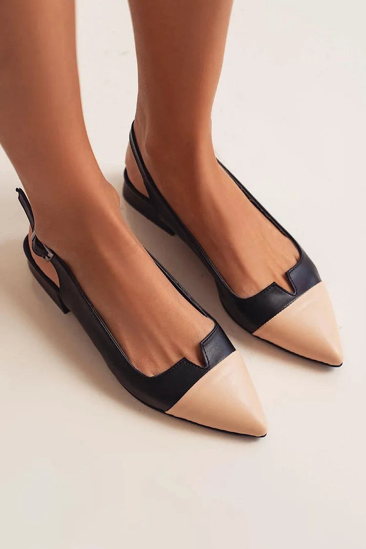 VITTORIA | Eleganti ballerine con puntale e dettagli bicolore per uno stile raffinato