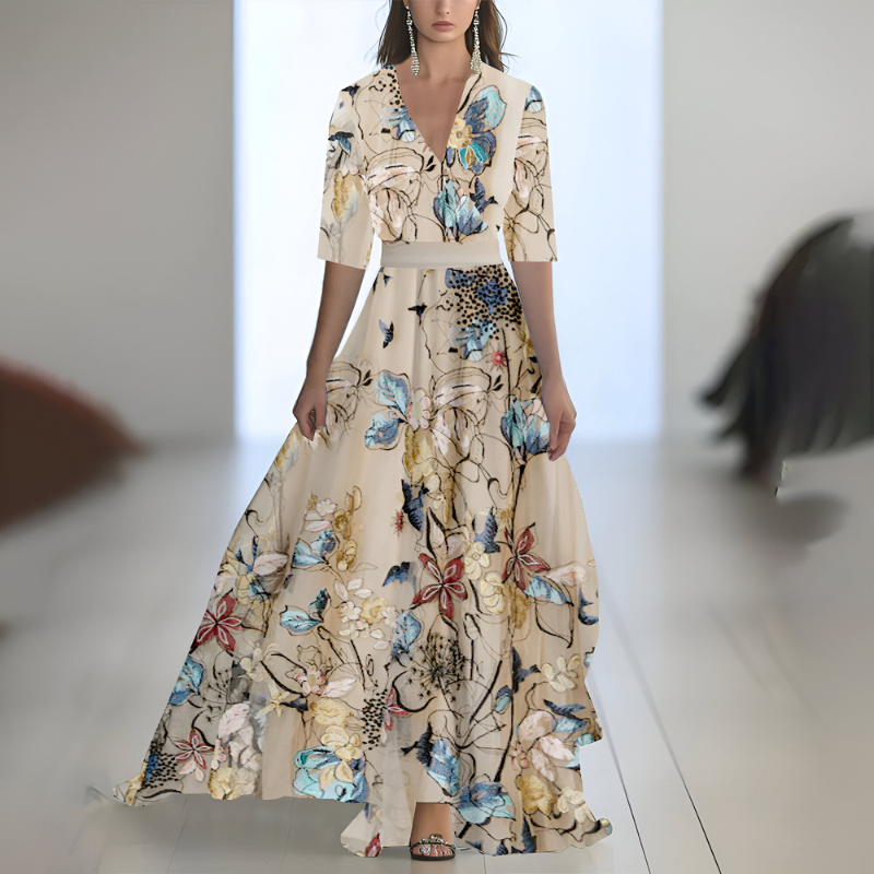 Tess™ | Abito Lungo con Stampa Floreale