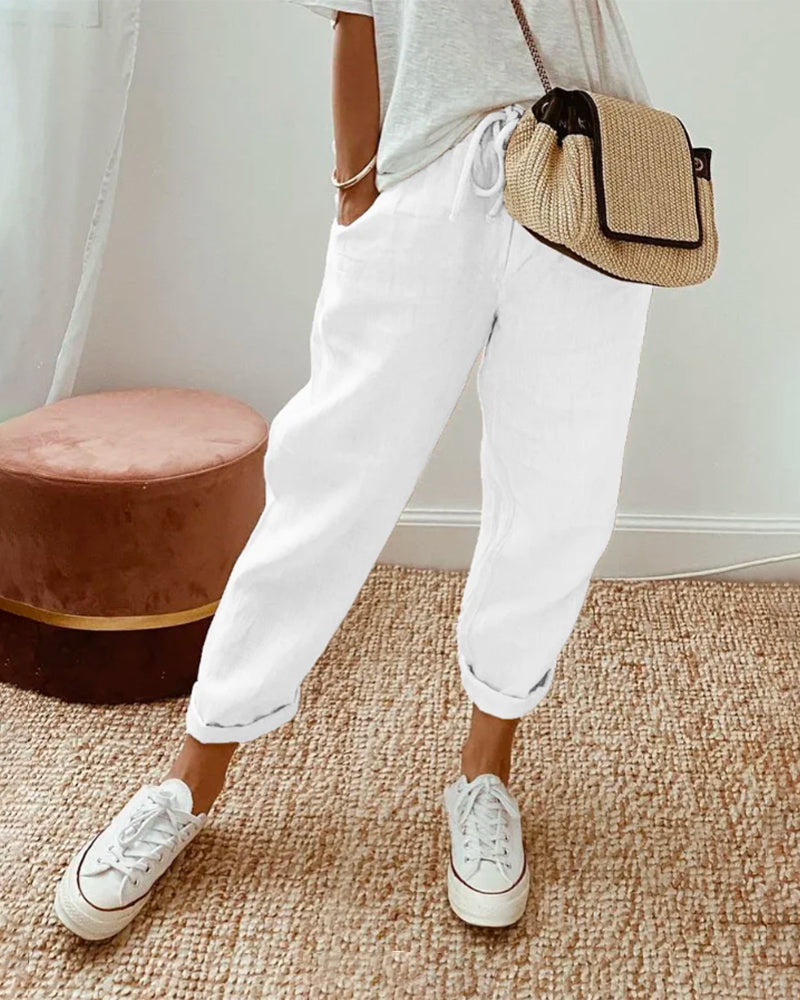 Verla - Pantaloni in Lino Casual - Resistenti al Sudore, Eleganti e Confortevoli