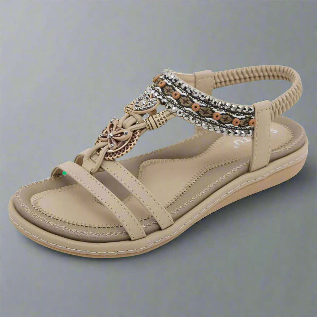 Felicitas | Sandali bohemien fatti a mano realizzati con materiali di alta qualità