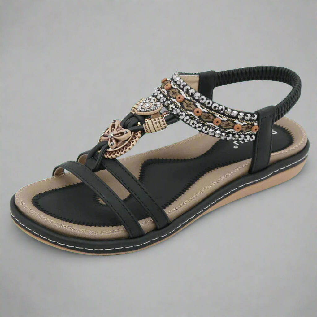 Felicitas | Sandali bohemien fatti a mano realizzati con materiali di alta qualità