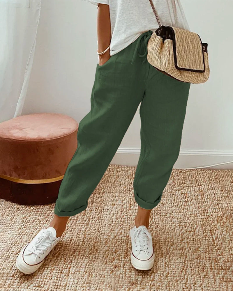 Verla - Pantaloni in Lino Casual - Resistenti al Sudore, Eleganti e Confortevoli
