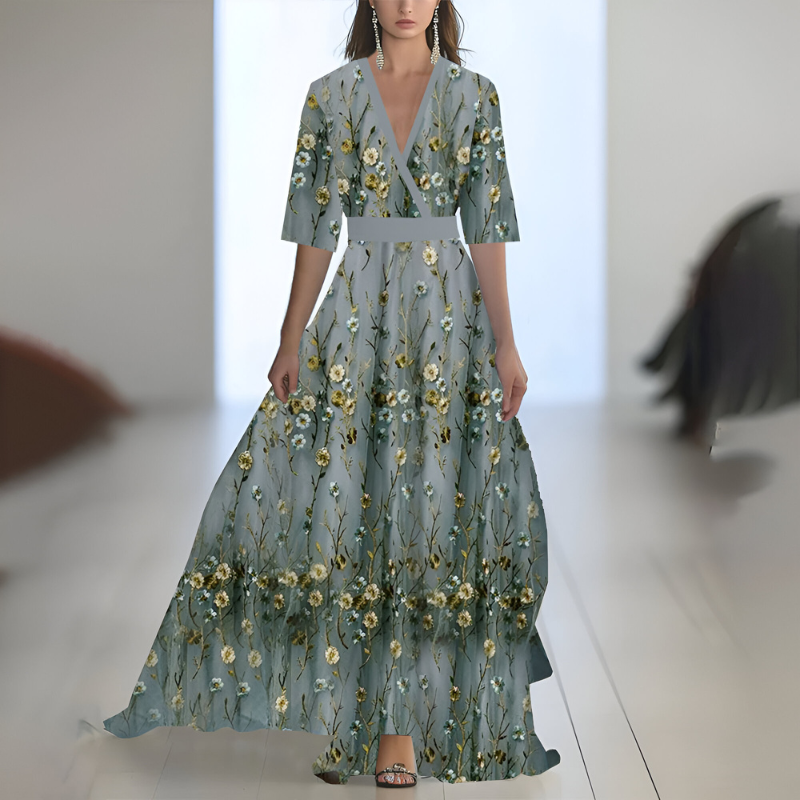 Tess™ | Abito Lungo con Stampa Floreale