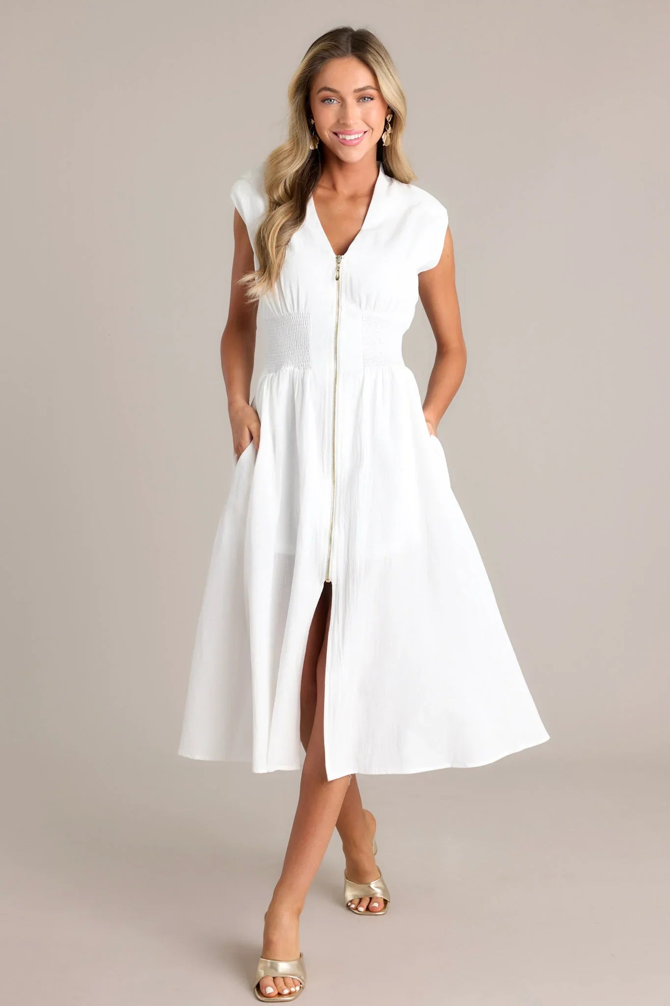 Lara™ | Elegante vestito midi con zip e spacco