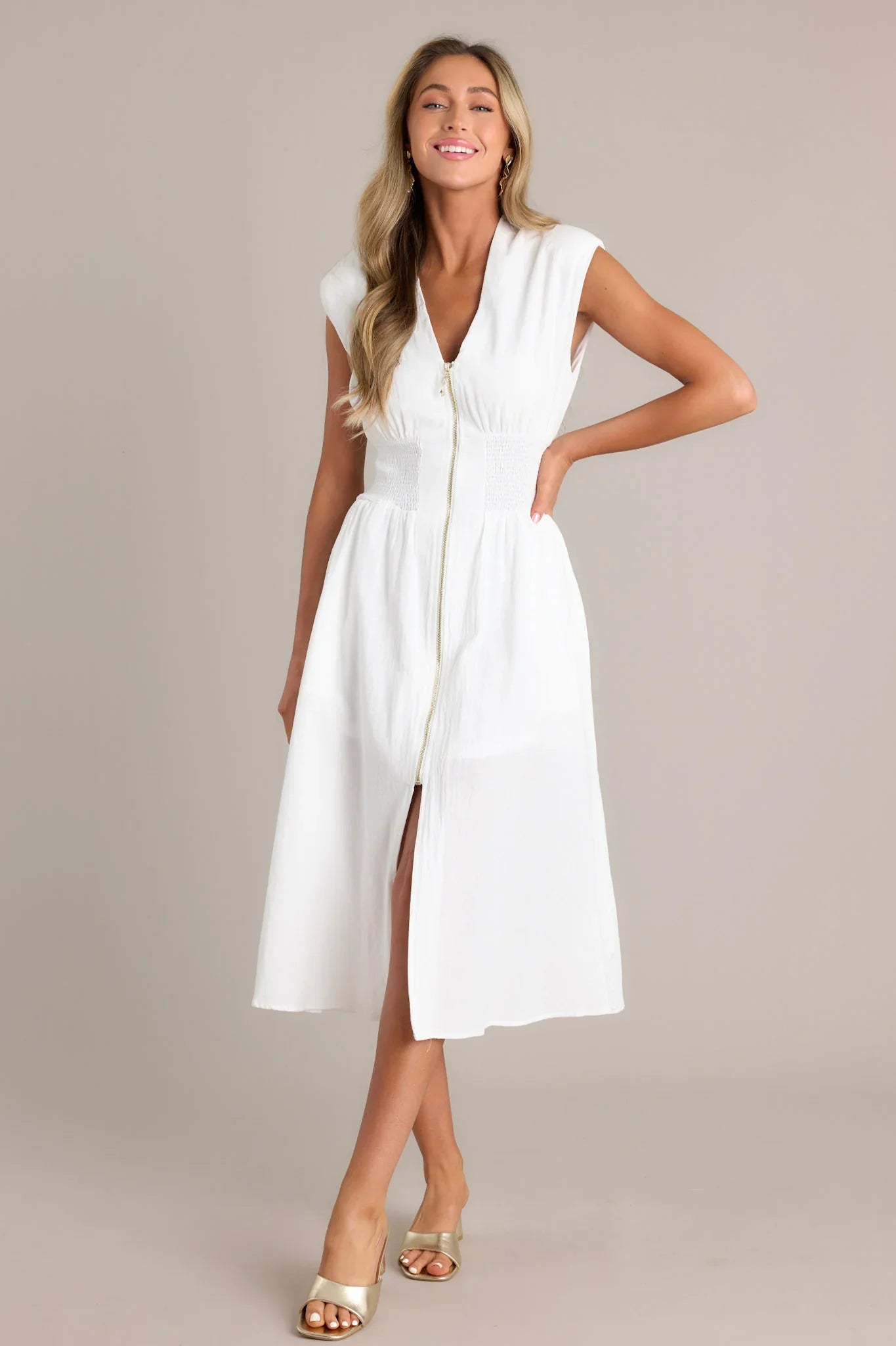 Lara™ | Elegante vestito midi con zip e spacco