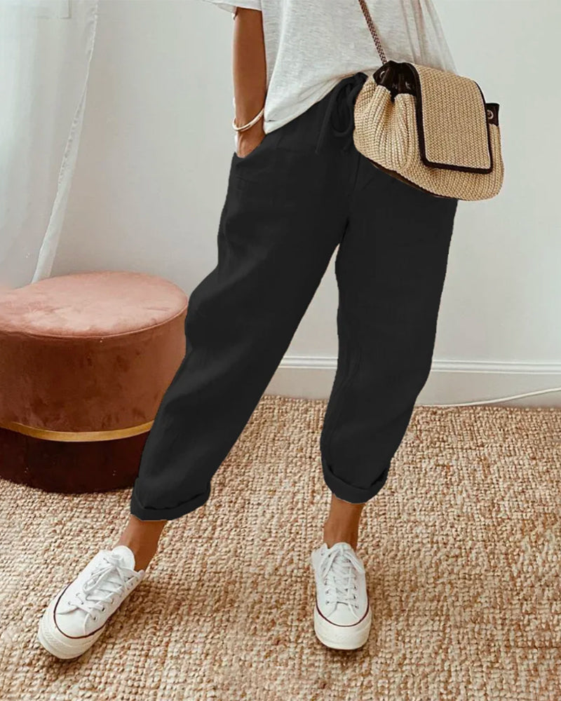Verla - Pantaloni in Lino Casual - Resistenti al Sudore, Eleganti e Confortevoli