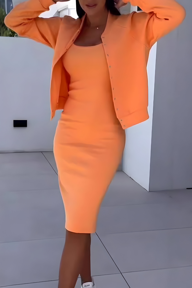Fleur™ | Abito Midi Confortevole con Giacca Abbinata