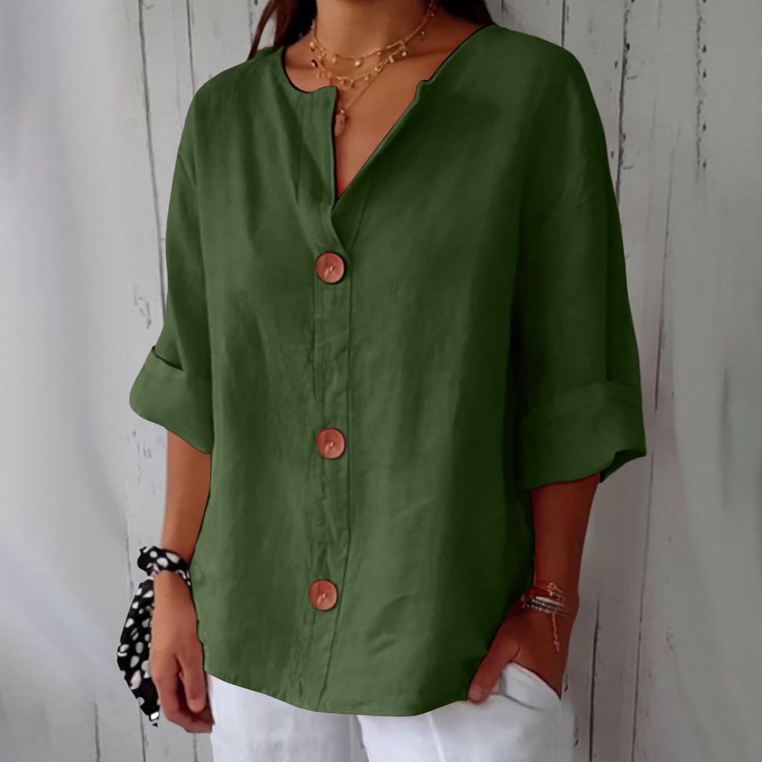 Alina™ | Blusa in Lino Casual