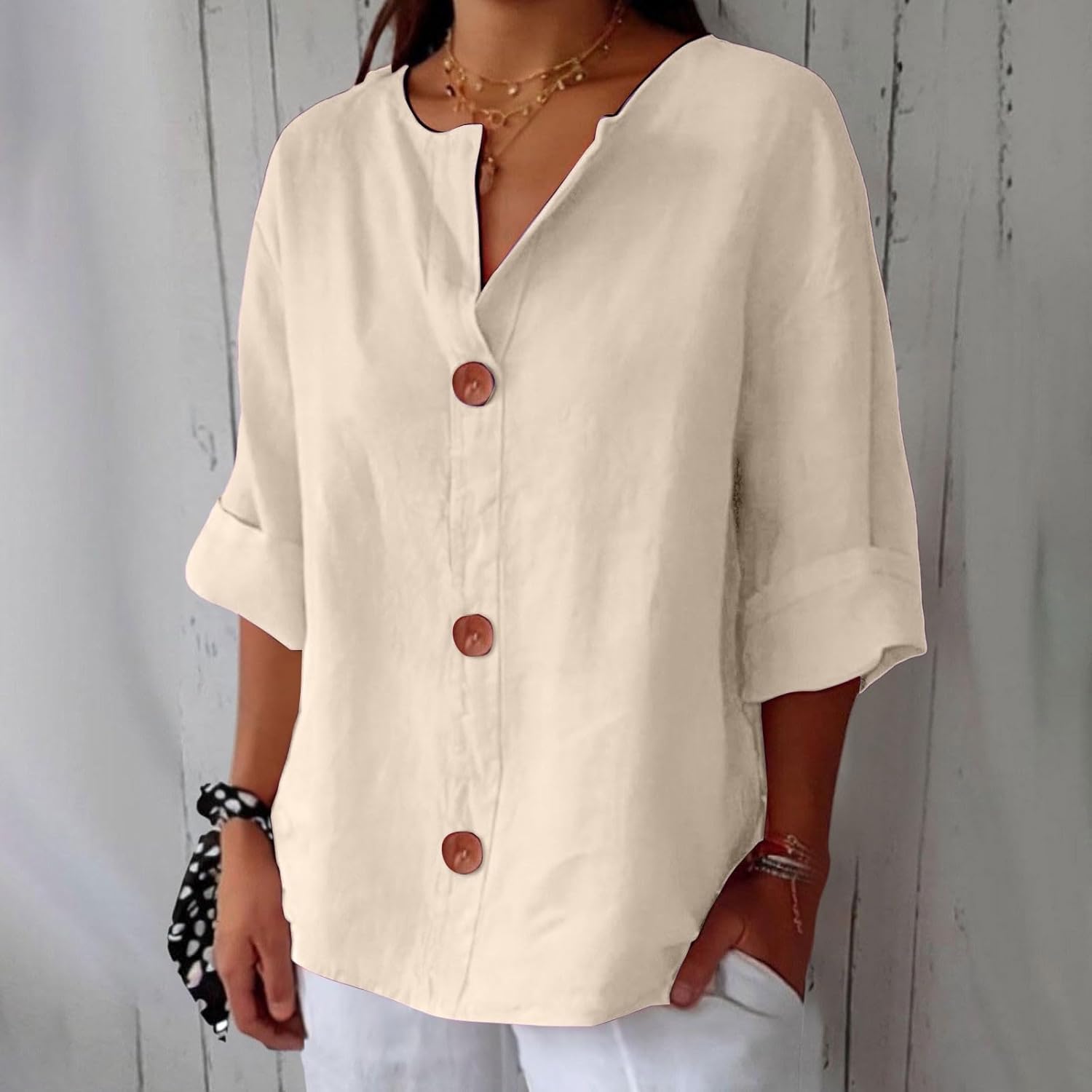 Alina™ | Blusa in Lino Casual