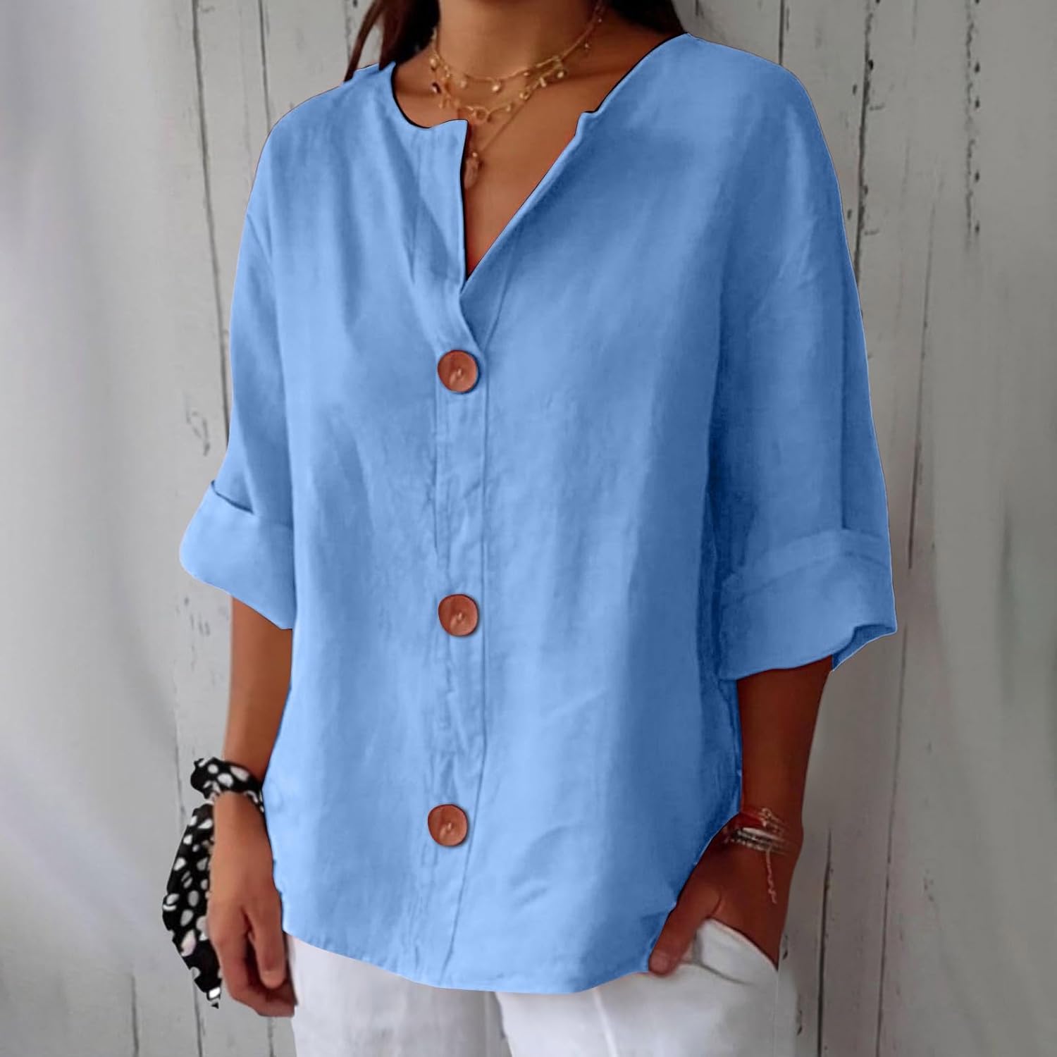 Alina™ | Blusa in Lino Casual