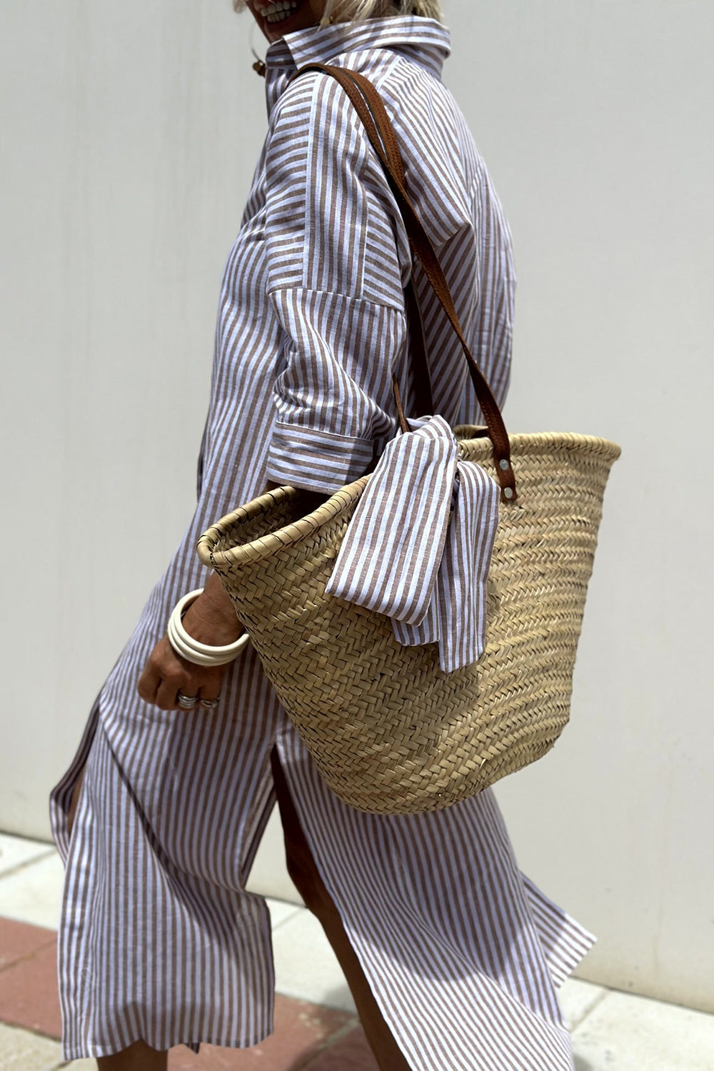 Cristina™ | Abito camicia elegante a righe