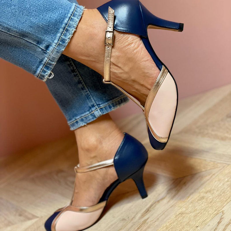 Alessia™ | Colorful and Comfortable T-Strap Décolleté with Round Toe