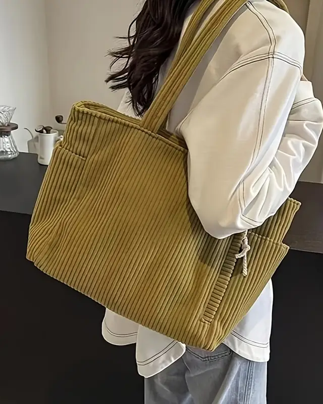 Gaya – Borsa a tracolla a coste con dettaglio in corda