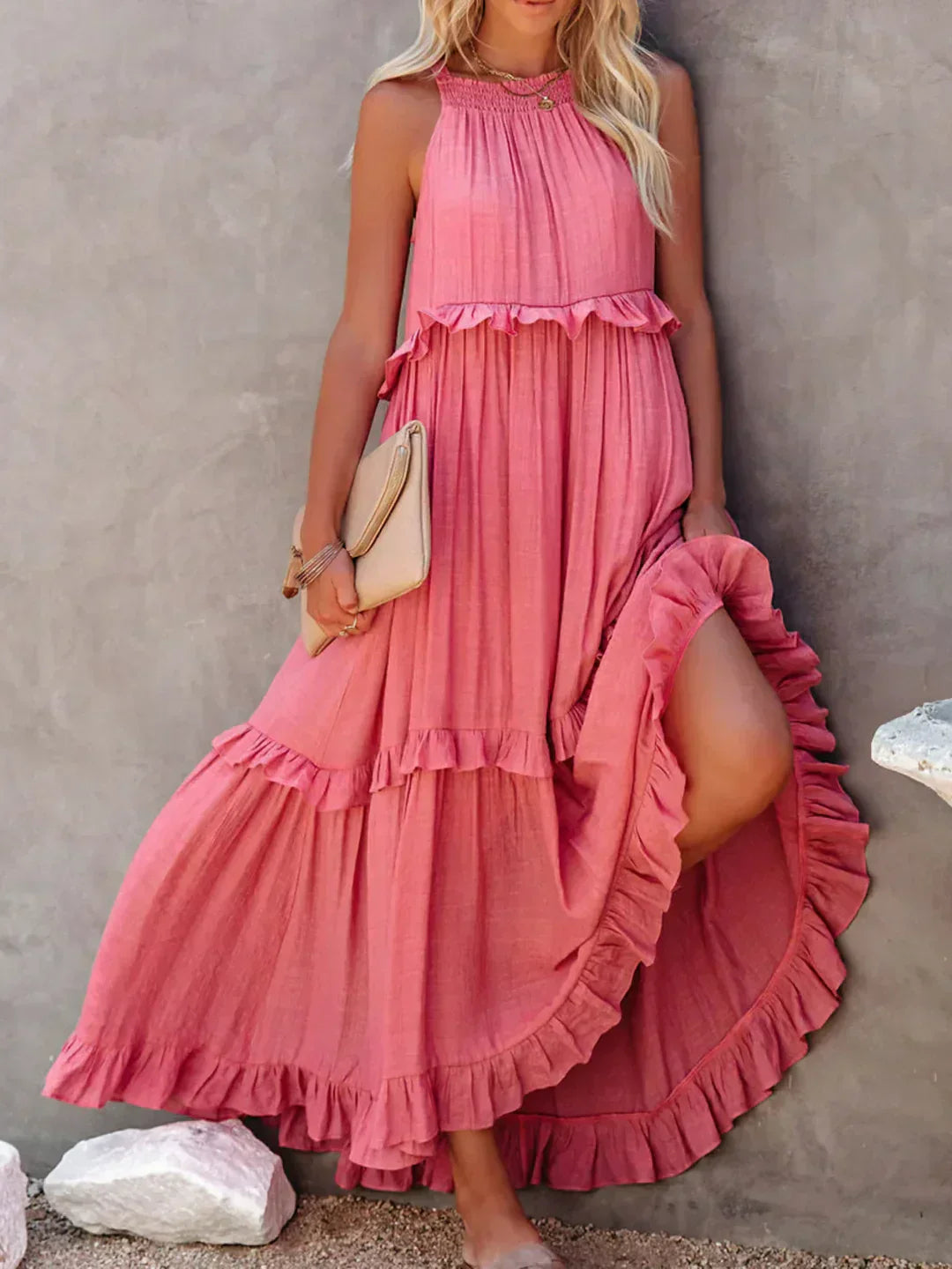 Sarah | Abito Maxi con Volant Halter (Quasi Esaurito)