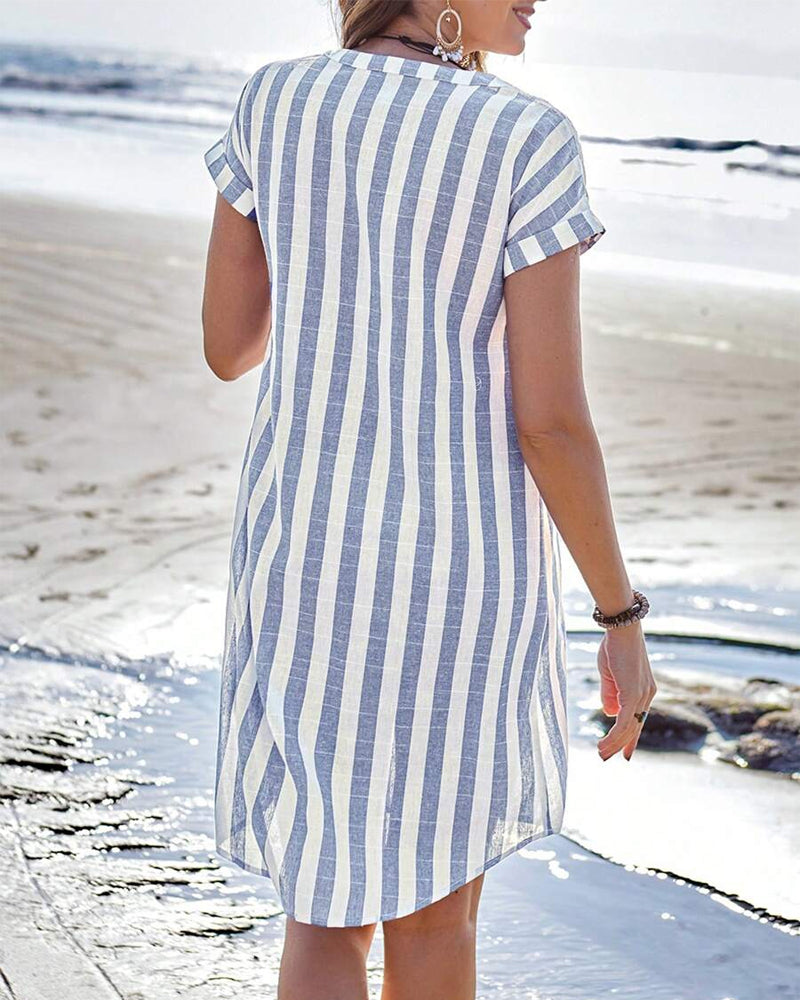 Fabiana™ | Abito camicia elegante a righe