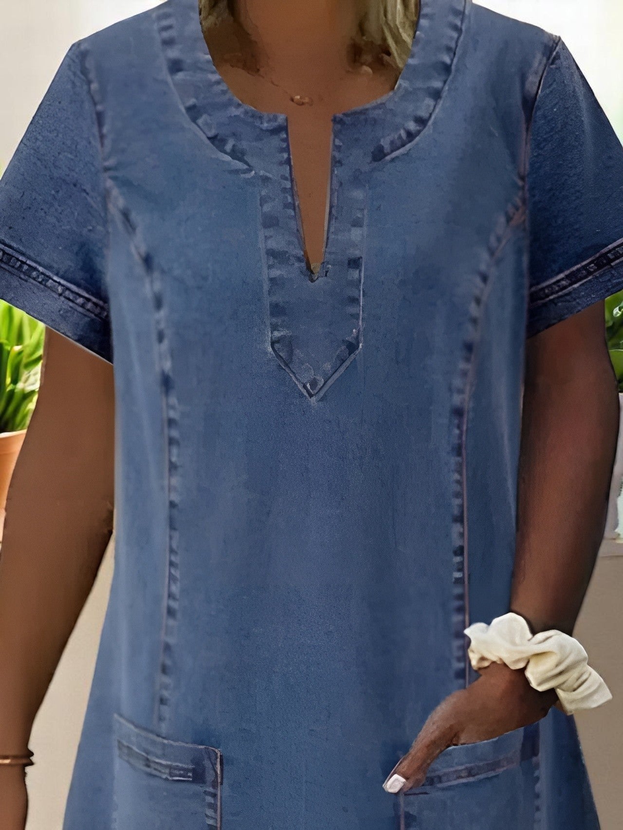 Margarita | Abito in denim morbido con tasche anteriori