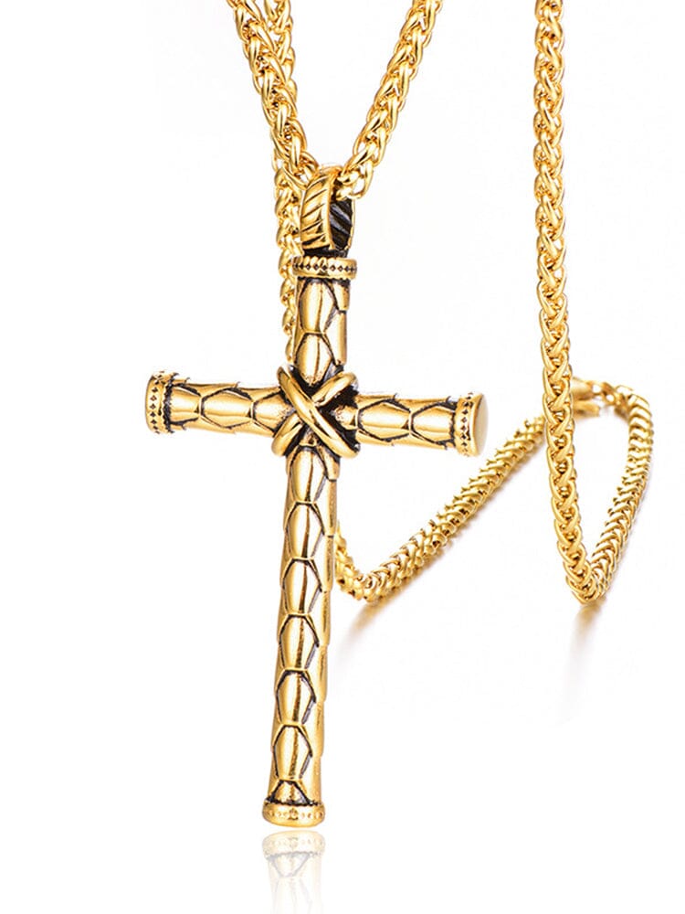 Collana vintage con pendente a forma di croce