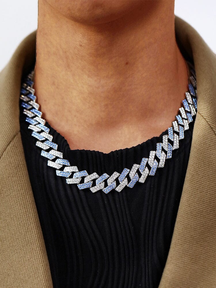 Collana Cubana con Catena e Strass