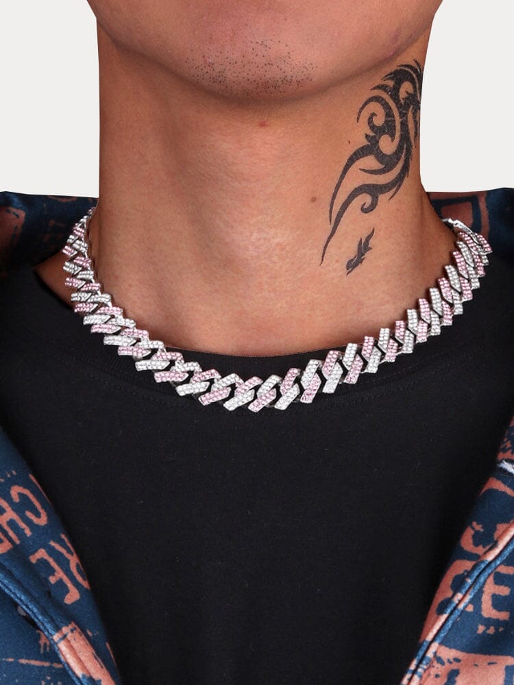 Collana Cubana con Catena e Strass