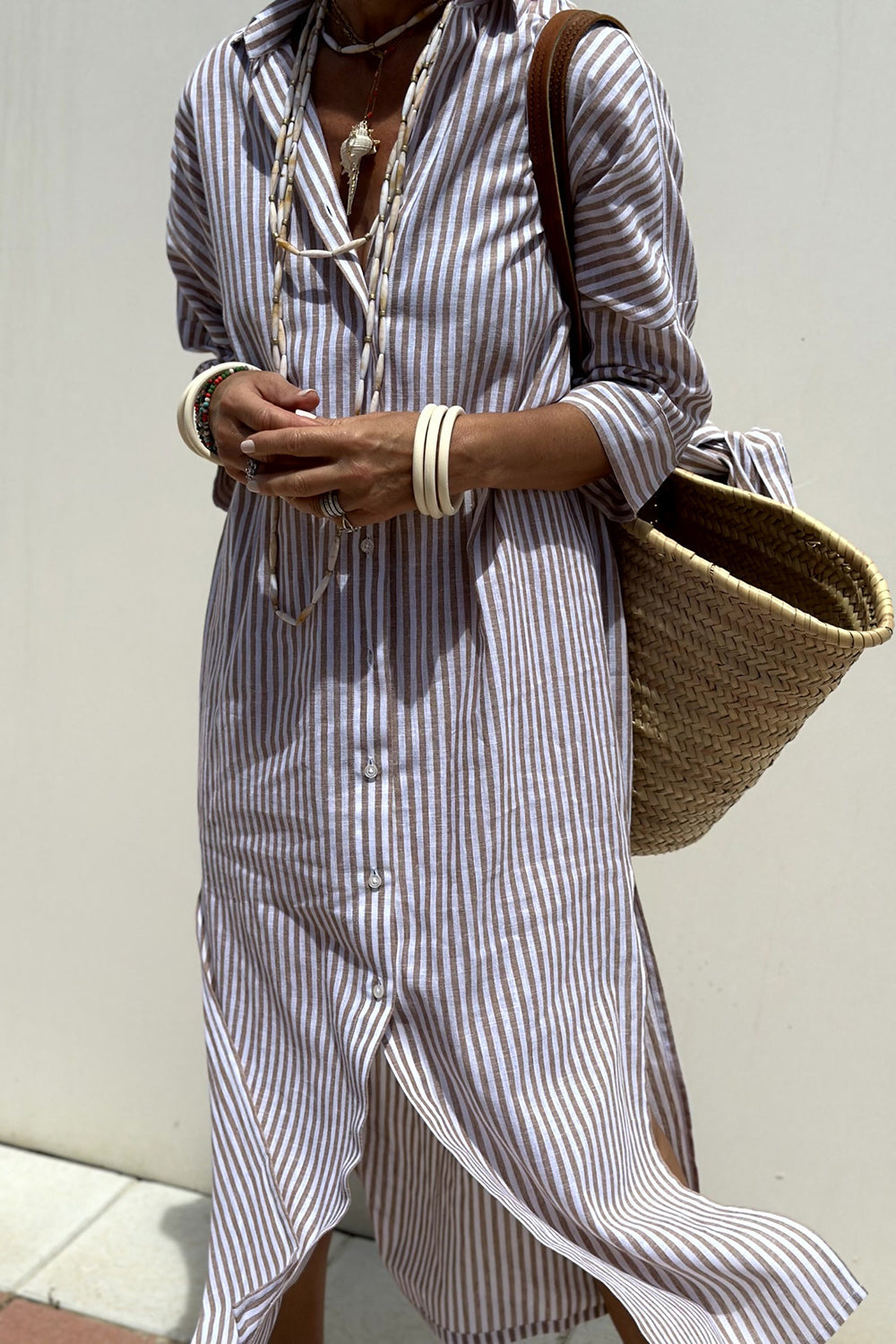 Cristina™ | Abito camicia elegante a righe