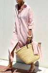 Cristina™ | Abito camicia elegante a righe
