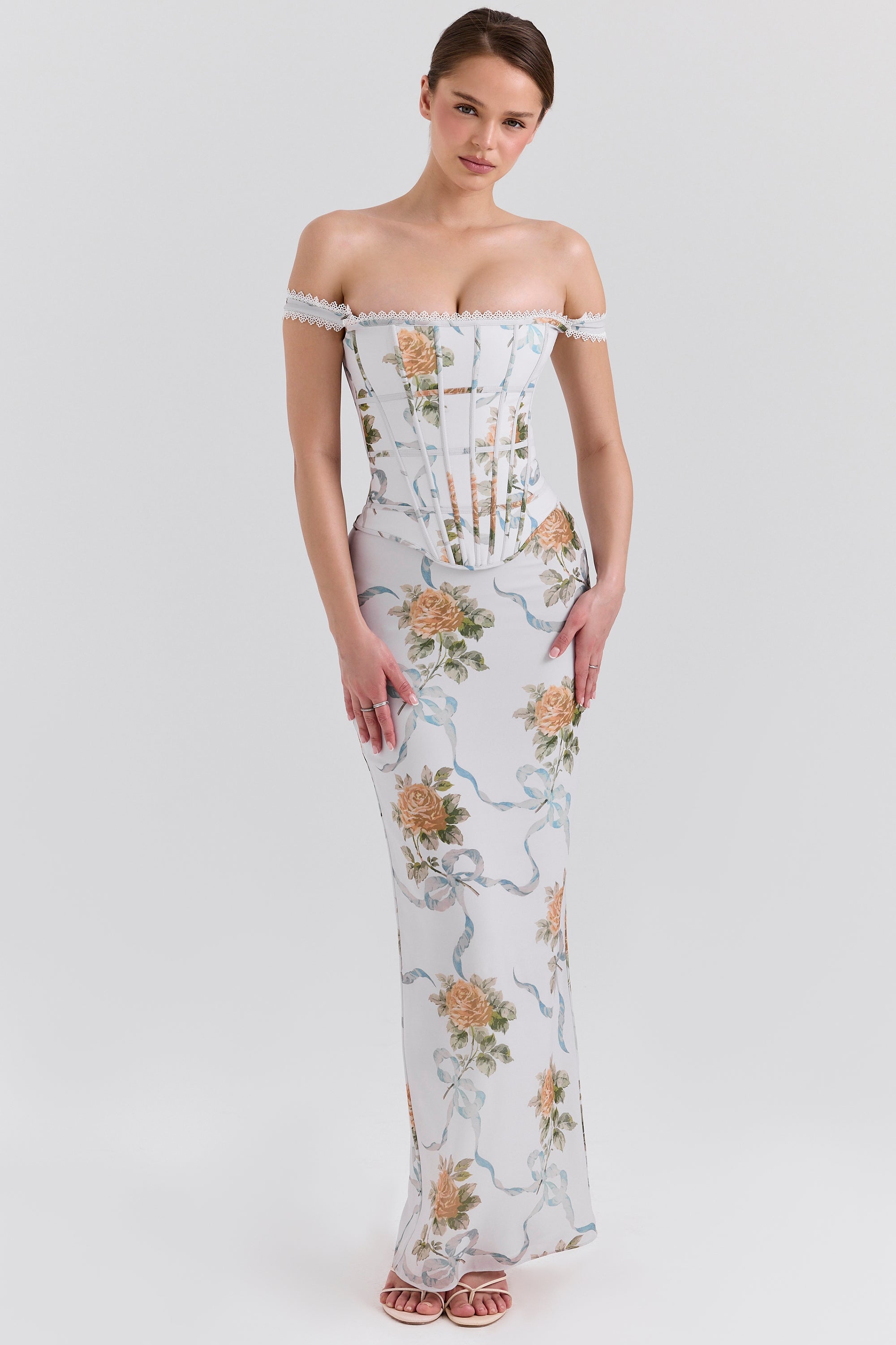 Fien™ | Maxi-abito con Stampa Vintage e Corpetto