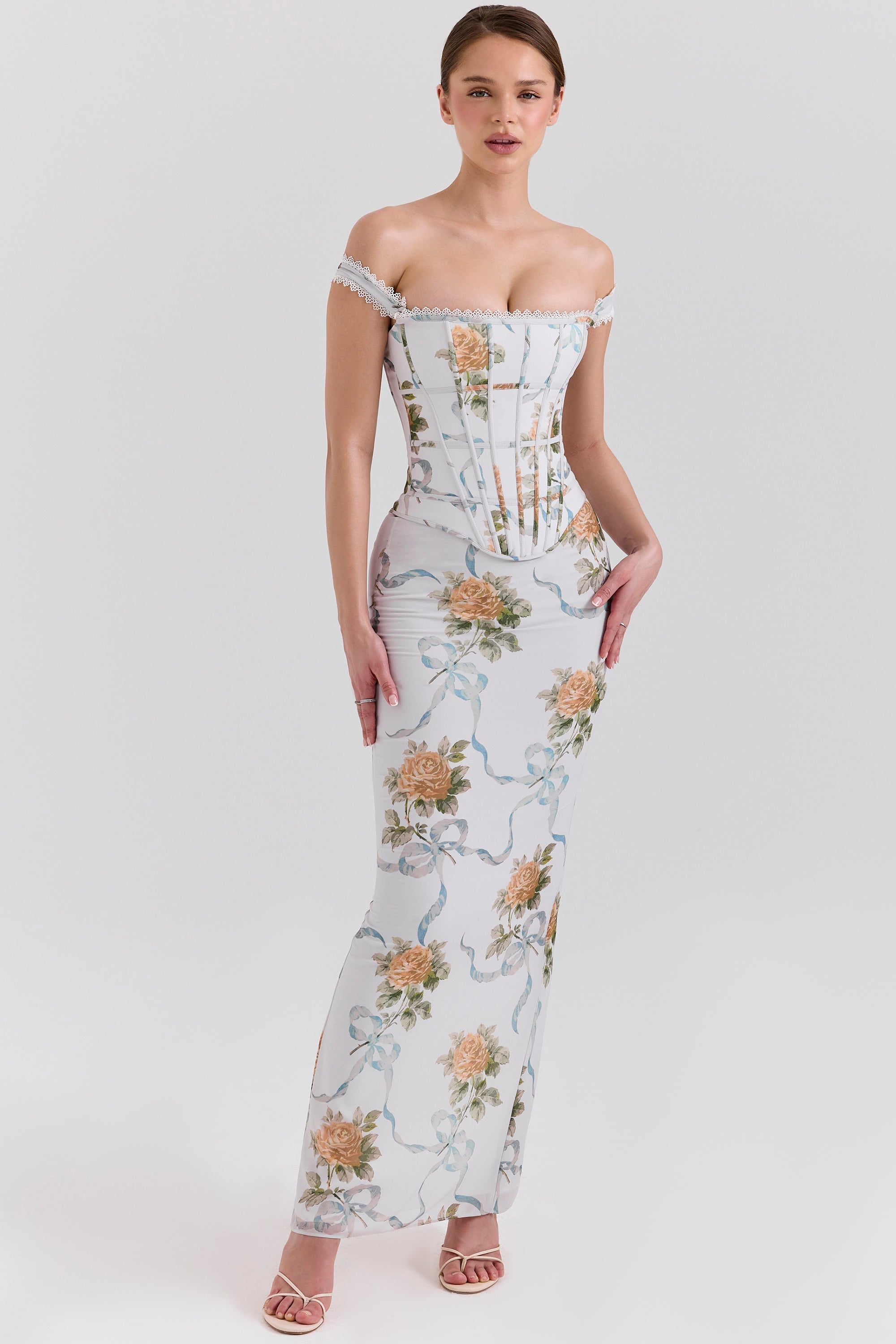 Fien™ | Maxi-abito con Stampa Vintage e Corpetto