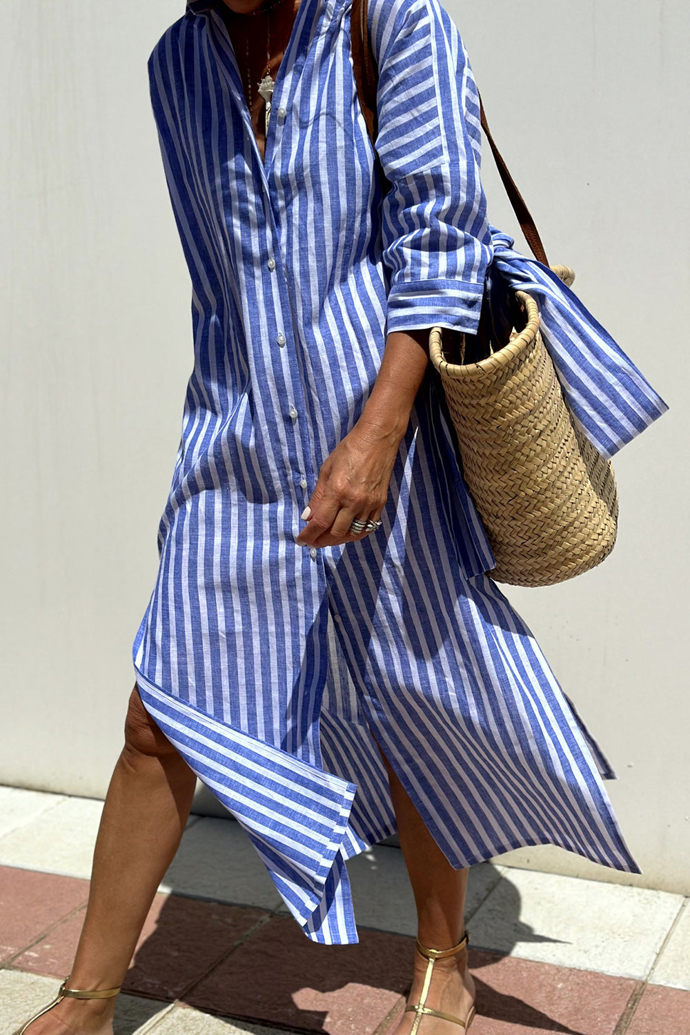 Cristina™ | Abito camicia elegante a righe
