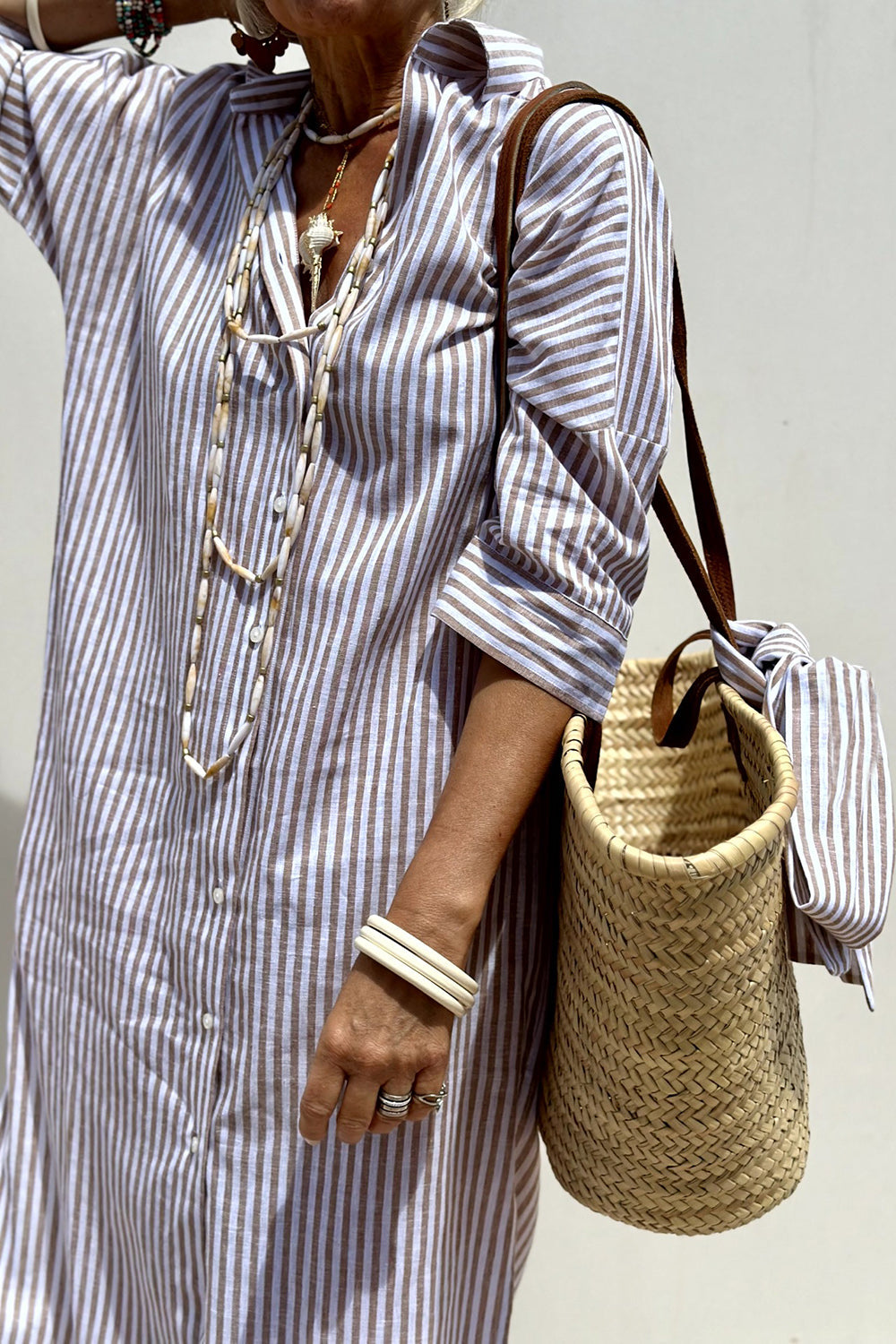 Cristina™ | Abito camicia elegante a righe