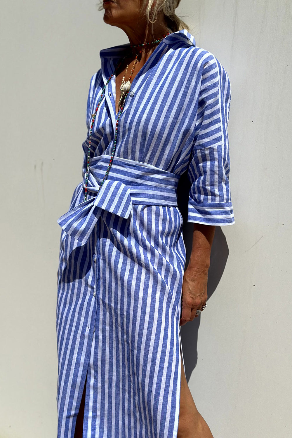 Cristina™ | Abito camicia elegante a righe