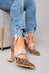 Selveta | Sandali in camoscio leopardato con tacco robusto