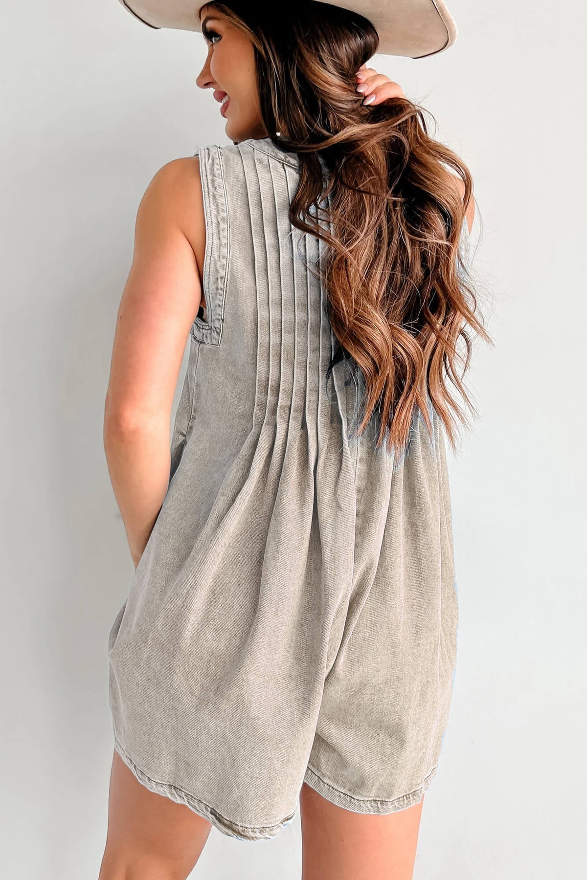 Abbey™ | Romper in Denim Leggero con Chiusura a Fiocco