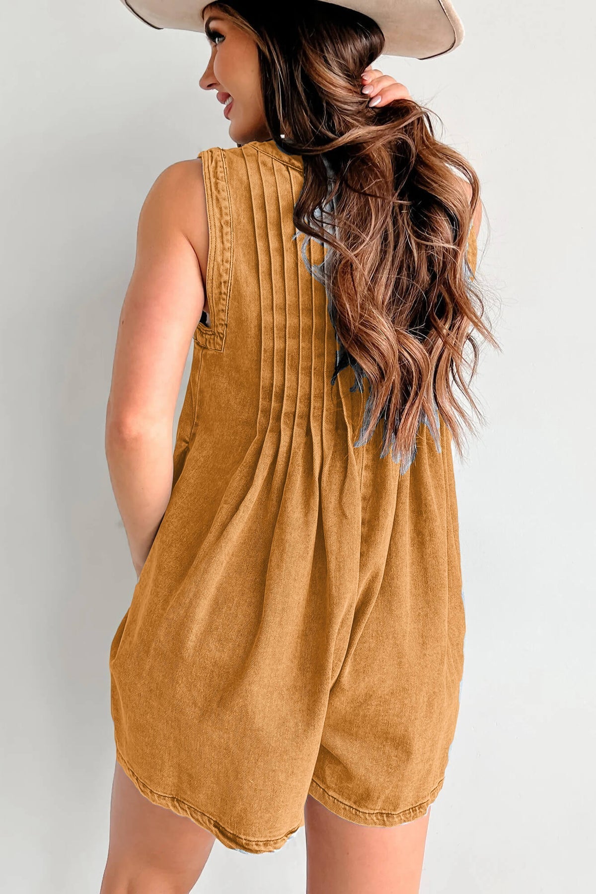 Abbey™ | Romper in Denim Leggero con Chiusura a Fiocco