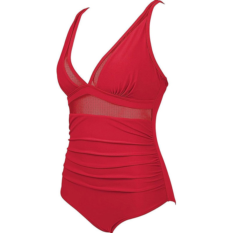 Costume da Bagno Modellante con Accenti in Rete di Lusso