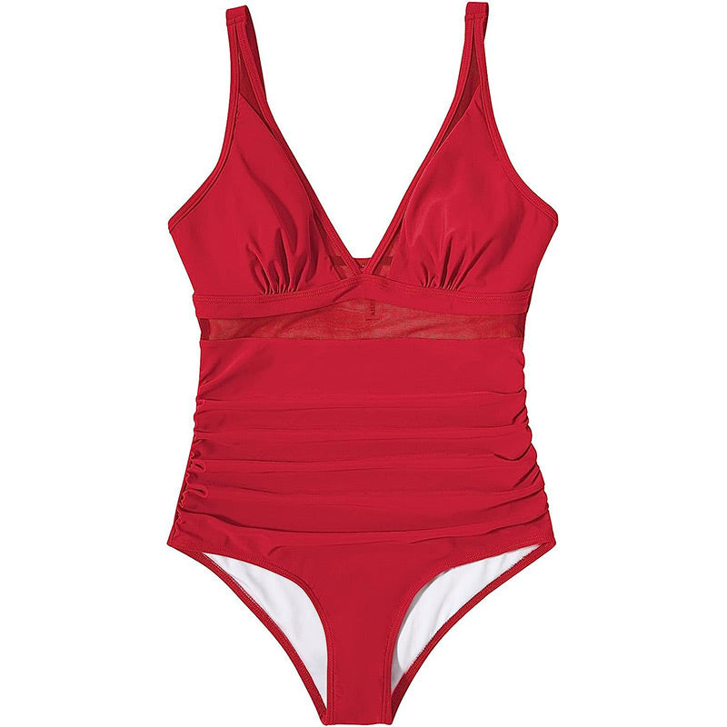 Costume da Bagno Modellante con Accenti in Rete di Lusso