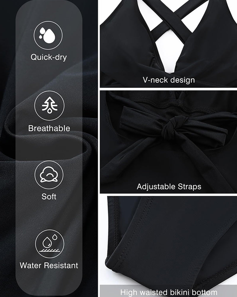 Swimdress – Costume da bagno correttivo con ruches e dettaglio gonna