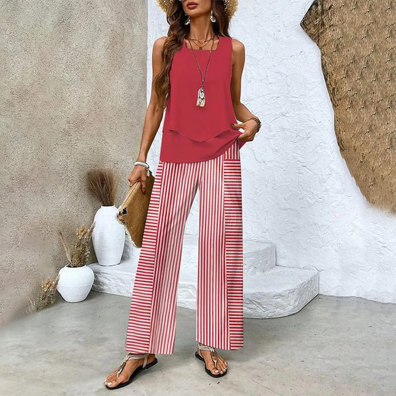 Claire | Set Completo di 2 Pezzi con Motivo Foglie